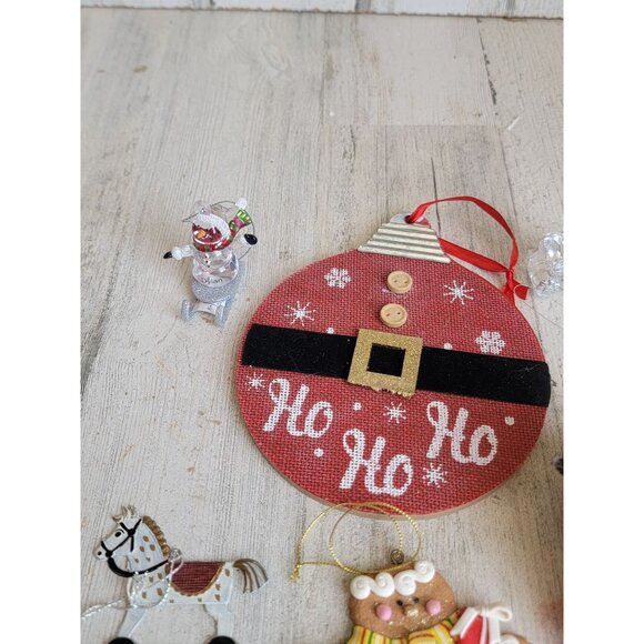 Variety snowman teddy bear gingerbread Santa ornament Xmas set - Picture 3 of 9